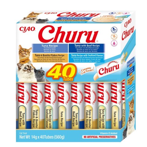 INABA INABA CHURU Varietes Tuńczyk Owoce m- kot 40x14 g