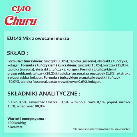 INABA INABA CHURU Varietes Tuńczyk Owoce m- kot 40x14 g INABA INABA CHURU Varietes Tuńczyk Owoce m- kot 40x14 g