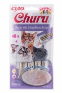 INABA Przysmak CHURU Kurczak z krewetkami dla kota 4x14g