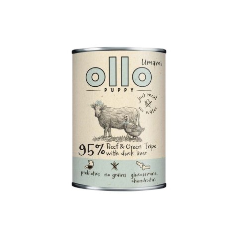 OLLO Ollo Puppy Umami Woł. żwacze z Kaczą Wątrobą 400g OLLO Ollo Puppy Umami Woł. żwacze z Kaczą Wątrobą 400g
