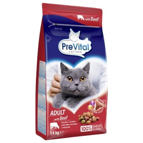 PREVITAL PREVITAL -Z wołowiną karma sucha - Pełnoporcjowa karma dla dorosłych kotów - 1,4kg PREVITAL PREVITAL -Z wołowiną karma sucha - Pełnoporcjowa karma dla dorosłych kotów - 1,4kg