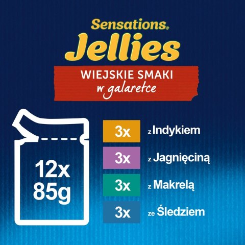 PURINA NESTLE FELIX Sensations indyk, makrela, jagnięcina - mokra karma dla kota - 12x 85g PURINA NESTLE FELIX Sensations indyk, makrela, jagnięcina - mokra karma dla kota - 12x 85g