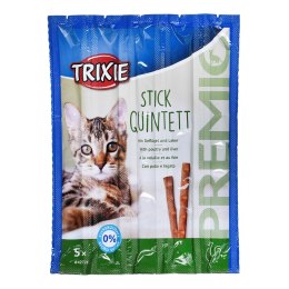 TRIXIE TRIXIE Stick Quintett Premio Paluszki z wątróbką drobiową - przysmak dla kota - 5x5 g