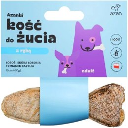 Brit AZANKI Kość z łososiem w skórze łososia z tymiankiem KSZTAŁT RYBKI 12cm