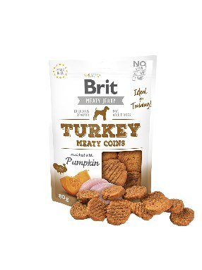 Brit Brit Jerky Turkey Meaty Coins - Indyk - przysmak dla szczeniąt - 80g Brit Brit Jerky Turkey Meaty Coins - Indyk - przysmak dla szczeniąt - 80g