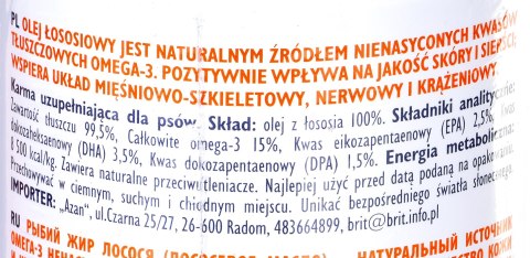 Brit Olej dla psów i kotów Brit (1000 ml ) Brit Olej dla psów i kotów Brit (1000 ml )