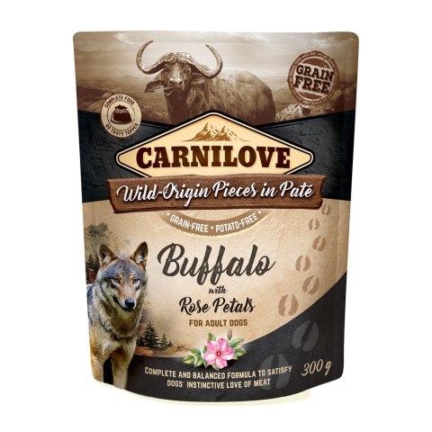 CARNILOVE CARNILOVE DOG POUCH WILD BUFFALO&ROSE PETALS 300G CARNILOVE CARNILOVE DOG POUCH WILD BUFFALO&ROSE PETALS 300G