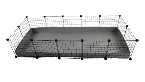 C&C C&C Klatka modułowa dla świnki morskiej, królika, jeża 180x75 cm (5x2) - srebrno-szara C&C C&C Klatka modułowa dla świnki morskiej, królika, jeża 180x75 cm (5x2) - srebrno-szara