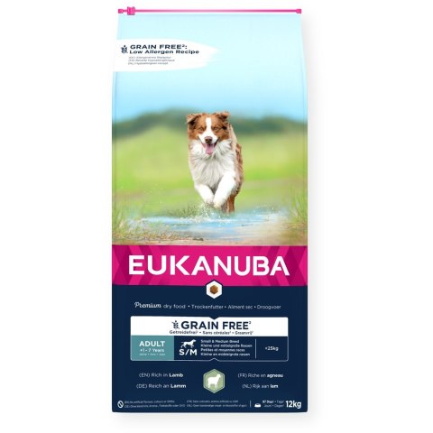 EUKANUBA EUKANUBA dorosły mała i średnia rasa bez zbóż jagnięcina - sucha karma dla psa - 12 kg EUKANUBA EUKANUBA dorosły mała i średnia rasa bez zbóż jagnięcina - sucha karma dla psa - 12 kg
