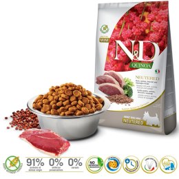 Farmina FARMINA N&D Quinoa Dog Duck, Broccoli, Asparagus Neutered Adult Mini - sucha karma dla psa - 2.5 kg