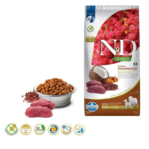 Farmina FARMINA N&D Quinoa Dog Skin&Coat Venison&Coconut Adult Medium&Maxi - sucha karma dla psa - 7 kg Farmina FARMINA N&D Quinoa Dog Skin&Coat Venison&Coconut Adult Medium&Maxi - sucha karma dla psa - 7 kg