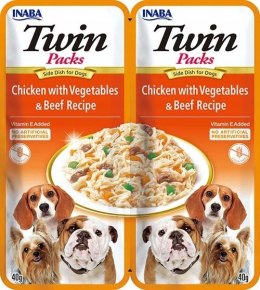 INABA INABA DOG TWIN CHICKEN VEGETABLES & BEEF 2x40g