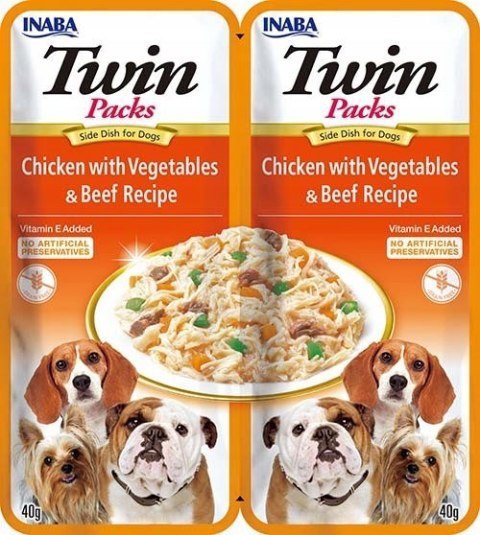 INABA INABA DOG TWIN CHICKEN VEGETABLES & BEEF 2x40g INABA INABA DOG TWIN CHICKEN VEGETABLES & BEEF 2x40g