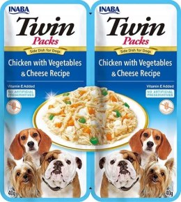 INABA INABA DOG TWIN CHICKEN VEGETABLES & CHEESE 2x40g