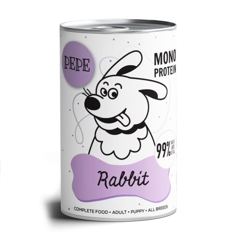 PAKA ZWIERZAKA Paka Zwierzaka Pepe Rabbit 99% królik 400g PAKA ZWIERZAKA Paka Zwierzaka Pepe Rabbit 99% królik 400g