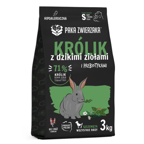 PAKA ZWIERZAKA Paka Zwierzaka Seventh Heaven Królik z dzikimi ziołami PUPPY ''S'' 3kg PAKA ZWIERZAKA Paka Zwierzaka Seventh Heaven Królik z dzikimi ziołami PUPPY ''S'' 3kg
