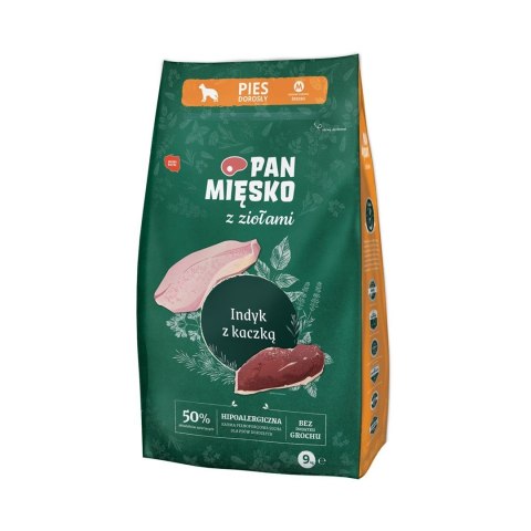 PAN MIĘSKO Pan Mięsko Indyk z kaczką (dorosły) M 9kg PAN MIĘSKO Pan Mięsko Indyk z kaczką (dorosły) M 9kg