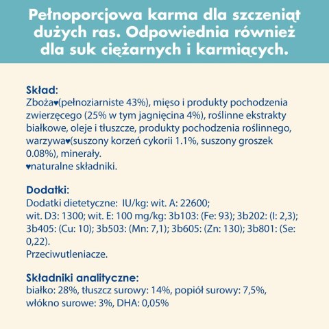PURINA NESTLE PURINA DOG CHOW Puppy Lamb - sucha karma dla szczeniąt wszystkich ras - 14 kg PURINA NESTLE PURINA DOG CHOW Puppy Lamb - sucha karma dla szczeniąt wszystkich ras - 14 kg