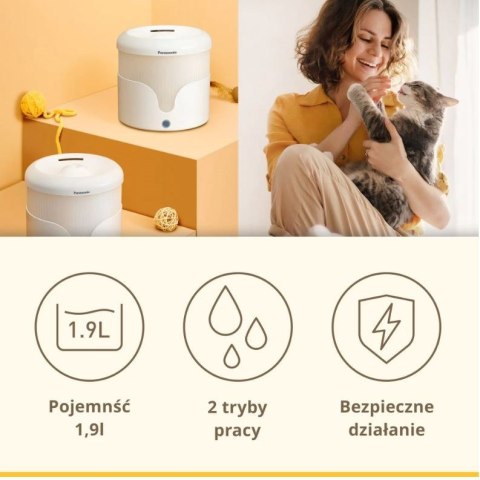 Panasonic Poidło fontannowe dla zwierząt Panasonic CP-JNW01CW, białe Panasonic Poidło fontannowe dla zwierząt Panasonic CP-JNW01CW, białe