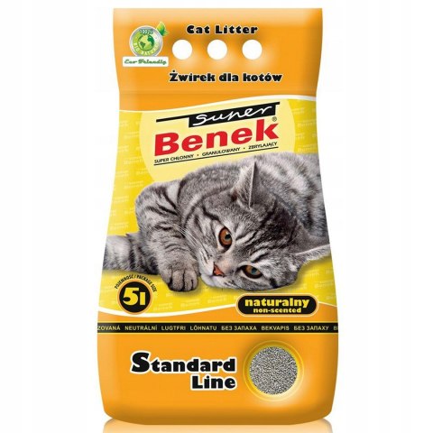 Super Benek CERTECH Super Benek Standard Naturalny - żwirek dla kota zbrylający 5 l Super Benek CERTECH Super Benek Standard Naturalny - żwirek dla kota zbrylający 5 l