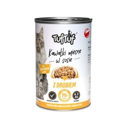 TufTuf Tuf Tuf kawałki mięsne z drobiem dla kota puszka 415g