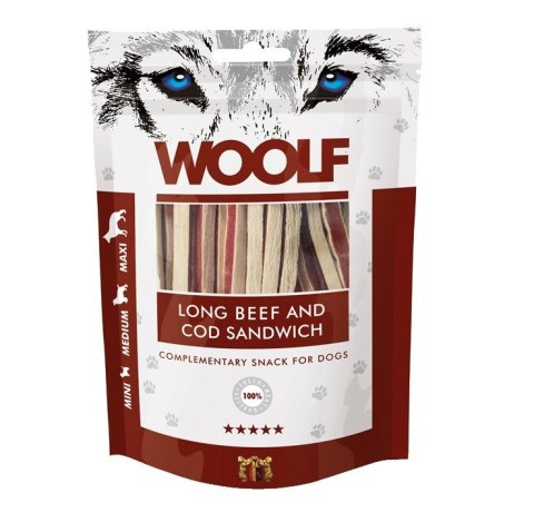WOOLF WOOLF LONG BEEF&COD SANDWICH przysmak dla psa 100g WOOLF WOOLF LONG BEEF&COD SANDWICH przysmak dla psa 100g