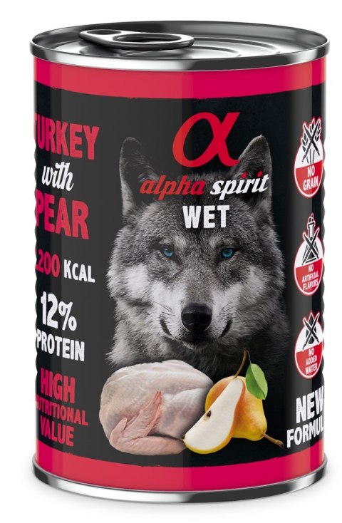 Alpha spirit Alpha Spirit indyk/gruszka mokra karma pies 400 g Alpha spirit Alpha Spirit indyk/gruszka mokra karma pies 400 g