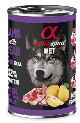 Alpha spirit Alpha Spirit jagnię/gruszka mokra karma pies 400 g