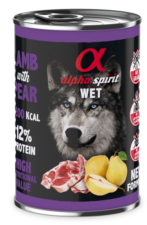 Alpha spirit Alpha Spirit jagnię/gruszka mokra karma pies 400 g Alpha spirit Alpha Spirit jagnię/gruszka mokra karma pies 400 g