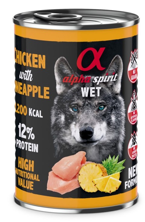 Alpha spirit Alpha Spirit kurczak/ananas mokra karma pies 400 g
