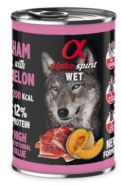 Alpha spirit Alpha Spirit szynka/melon mokra karma pies 400 g