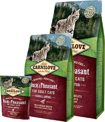 CARNILOVE CARNILOVE CAT DUCK&PHEASANT HAIRBALL CONTROL 400G CARNILOVE CARNILOVE CAT DUCK&PHEASANT HAIRBALL CONTROL 400G