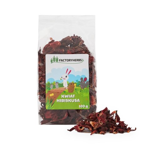Factoryherbs FACTORYHERBS Kwiat hibiskusa 100g Factoryherbs FACTORYHERBS Kwiat hibiskusa 100g