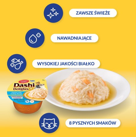 INABA INABA Dashi Delights Kurczak Przegrzebki - Przysmak dla kotów - 70g INABA INABA Dashi Delights Kurczak Przegrzebki - Przysmak dla kotów - 70g