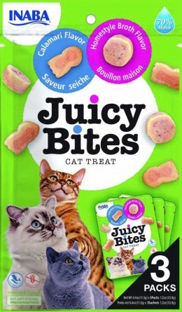 INABA INABA Juicy Bites O smaku domowego bulionu i kalmara - przysmak dla kota - 3x11,3 g