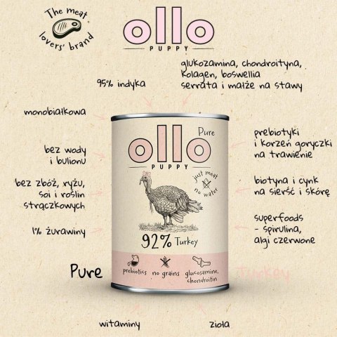 OLLO Ollo Puppy Pure Indyk 400g OLLO Ollo Puppy Pure Indyk 400g