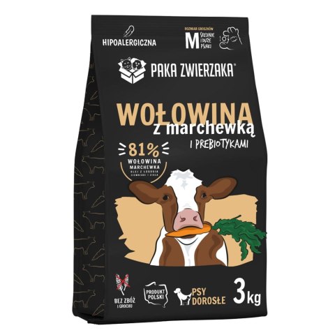PAKA ZWIERZAKA Paka Zwierzaka Seventh Heaven Wołowina z marchewką ''M'' 3kg PAKA ZWIERZAKA Paka Zwierzaka Seventh Heaven Wołowina z marchewką ''M'' 3kg