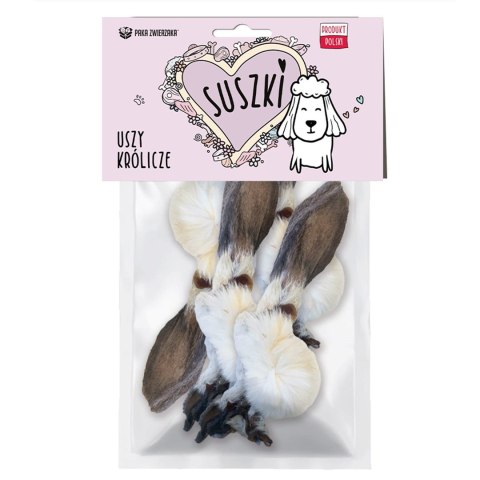 PAKA ZWIERZAKA Paka Zwierzaka suszki Uszy królicze z sierścią 4szt PAKA ZWIERZAKA Paka Zwierzaka suszki Uszy królicze z sierścią 4szt