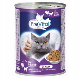 PREVITAL PREVITAL indyk-jagnięcina kawałki w galaretce dla kota 415g x 2szt