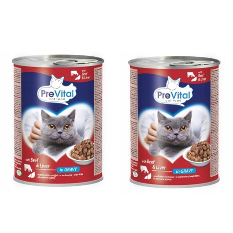 PREVITAL PREVITAL wołowina-wątróbka kawałki w sosie dla kota 415g x 2szt PREVITAL PREVITAL wołowina-wątróbka kawałki w sosie dla kota 415g x 2szt