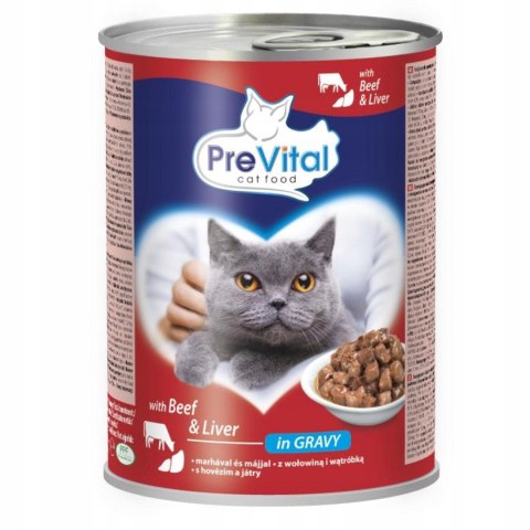 PREVITAL PREVITAL wołowina-wątróbka kawałki w sosie dla kota 415g x 2szt PREVITAL PREVITAL wołowina-wątróbka kawałki w sosie dla kota 415g x 2szt