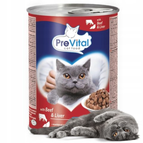 PREVITAL PREVITAL wołowina-wątróbka kawałki w sosie dla kota 415g x 2szt PREVITAL PREVITAL wołowina-wątróbka kawałki w sosie dla kota 415g x 2szt