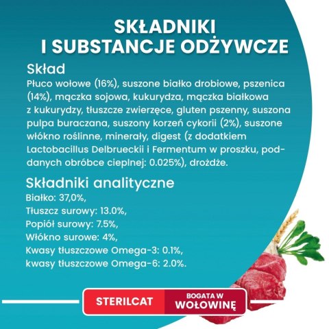 PURINA NESTLE PURINA One Bifensis Sterilcat Wołowina - sucha karma dla kota - 800 g PURINA NESTLE PURINA One Bifensis Sterilcat Wołowina - sucha karma dla kota - 800 g