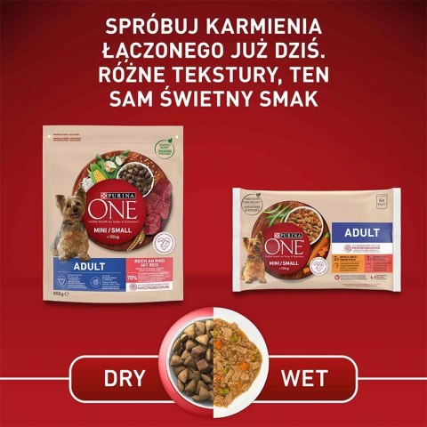PURINA NESTLE PURINA One Mini Adult Wołowina, ryż - sucha karma dla psa - 800 g PURINA NESTLE PURINA One Mini Adult Wołowina, ryż - sucha karma dla psa - 800 g