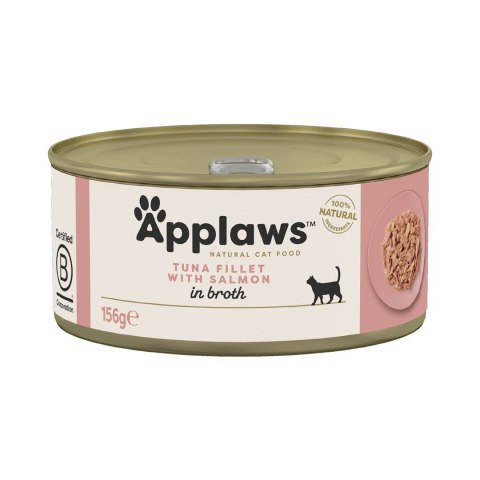 Applaws Applaws Cat Tin Tuna Fillet with Salmon in Broth 156g Applaws Applaws Cat Tin Tuna Fillet with Salmon in Broth 156g