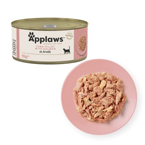 Applaws Applaws Cat Tin Tuna Fillet with Salmon in Broth 156g Applaws Applaws Cat Tin Tuna Fillet with Salmon in Broth 156g