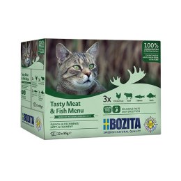 BOZITA Bozita Kawałki w Sosie z Rybą i Mięsem-12 x 85g