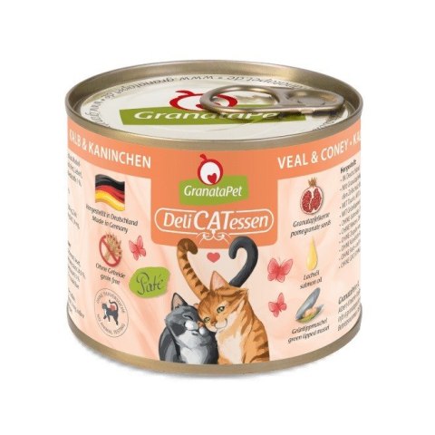 Fox4Pets GranataPet DeliCatessen cielęcina i królik karma mokra dla kota 200g Fox4Pets GranataPet DeliCatessen cielęcina i królik karma mokra dla kota 200g