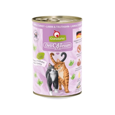 Fox4Pets GranataPet DeliCatessen jagnięcina i indyk mokra karma dla kota 400g Fox4Pets GranataPet DeliCatessen jagnięcina i indyk mokra karma dla kota 400g