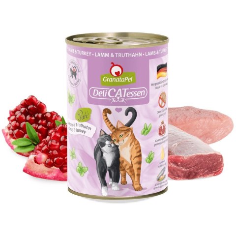 Fox4Pets GranataPet DeliCatessen jagnięcina i indyk mokra karma dla kota 400g Fox4Pets GranataPet DeliCatessen jagnięcina i indyk mokra karma dla kota 400g